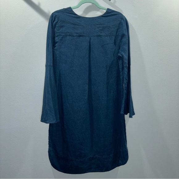Soft Surroundings 100% Linen Blue Bell Sleeve Tunic Dress - Size Small - Picture 3 of 9